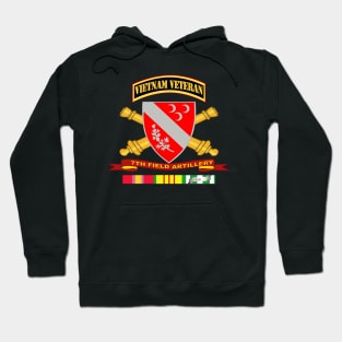 7th Field Artillery w Br - Ribbon VN SVC Vet Tab Hoodie